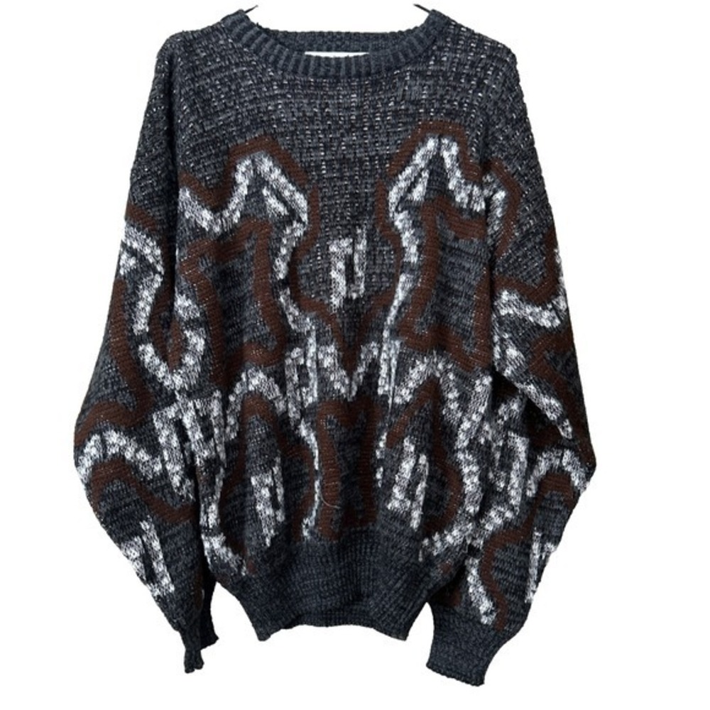 Jonathan Bryan by Jack Fraser Grandpa Sweater L  Abstract Pattern 90s CA07097 - Picture 2 of 13